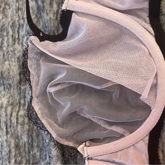 Victoria’s Secret unlined Demi bra black and pink lace with pink bow detail bra - Picture 7 of 12